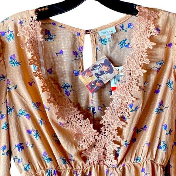 Self Esteem NWT Macy’s Blouse Top Shirt NWT Rose Color Lace New Condition! - Picture 6 of 10